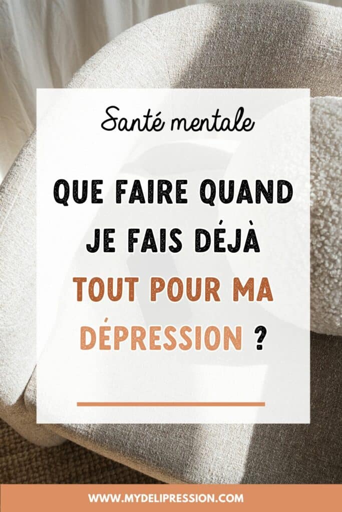 dépression que faire